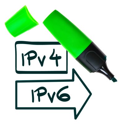 IPv4 and IPv6 written in marker on a whiteboard