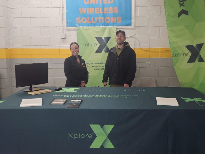 Authorized Xplore Dealer, United Wireless at their trade show booth